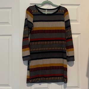 Peppermin autumn striped midi dress